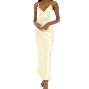 Bardot yellow slip dress